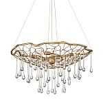 Люстра подвесная золотого цвета с металлическим сетчатым основанием и стеклянными каплевидными подвесками Hinkley варинант исполнения - 1 | Loft Concept в Ульяновске