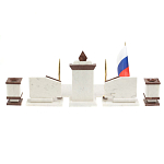 Настольный письменный набор из мрамора и лемезита с гербом и флагом России Marble Accessory варинант исполнения - 6 | Loft Concept в Ульяновске