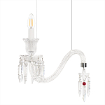 Подвесной светильник стеклянный в виде канделябра Curved Glass Chandelier варинант исполнения - 3 | Loft Concept в Ульяновске