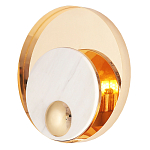 Бра с круглым плафоном из белого мрамора и золотистым металлическим обрамлением  Ginger & Jagger варинант исполнения - 1 | Loft Concept в Ульяновске