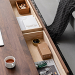 Кофейный стол из массива дерева с выдвижными ящиками Coffee Walnut Table варинант исполнения - 7 | Loft Concept в Ульяновске