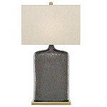 Настольная лампа керамическая с тканевым прямоугольным абажуром Flask варинант исполнения - 2 | Loft Concept в Ульяновске