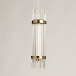 Подвесной светильник с цилиндром из прозрачных стеклянных трубок Nembus варинант исполнения - 3 | Loft Concept в Ульяновске