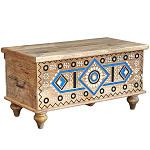 Сундук из массива манго Grey Mango Collection Blue Ornament варинант исполнения - 1 | Loft Concept в Ульяновске