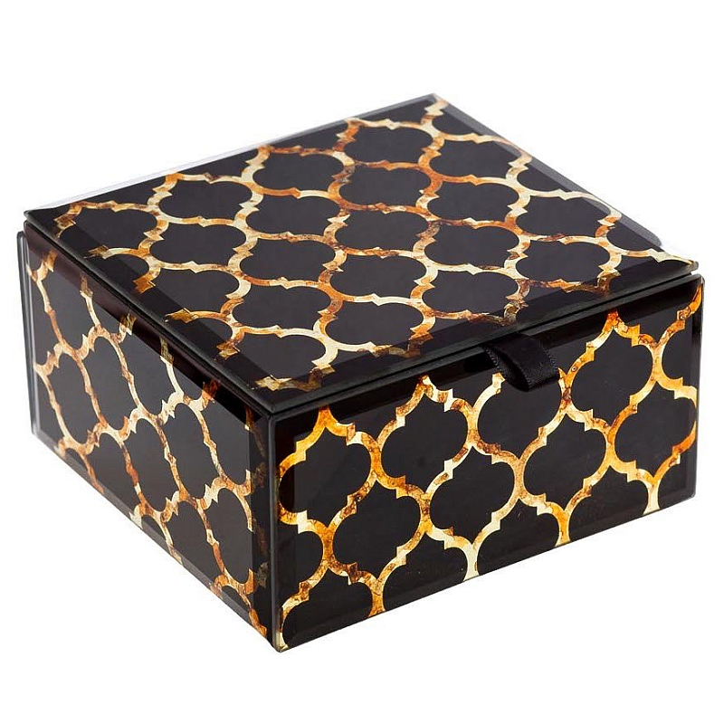 Шкатулка Oriental Rhombuses Cube Черный Шкатулка Oriental Rhombuses Cube Черный в Ульяновске | Loft Concept