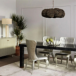 Круглая люстра волнистой формы с декором из круглых деревянных бусин коричневая Brown Wooden Beads Chandelier варинант исполнения - 4 | Loft Concept в Ульяновске