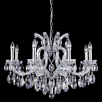 Люстра подвесная с 8-ю лампочками и прозрачными хрустальными подвесками на хромированном основании Crystal lamps варинант исполнения - 1 | Loft Concept в Ульяновске