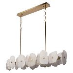 Люстра подвесная линейная с текстурированными мраморными элементами Marble square варинант исполнения - 3 | Loft Concept в Ульяновске