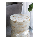 Приставной столик с мозаичным рисунком из раковин устриц Bone Inlay варинант исполнения - 7 | Loft Concept в Ульяновске