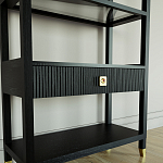 Стеллаж Elsa Dreams Black со стеклянными полками и ящиком варинант исполнения - 2 | Loft Concept в Ульяновске