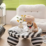 Дизайнерский журнальный стол круглый в чёрно-белую полоску Mypel варинант исполнения - 3 | Loft Concept в Ульяновске