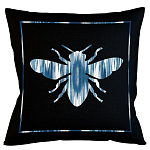 Подушка декоративная пчела с синим орнаментом Ikat Pattern варинант исполнения - 1 | Loft Concept в Ульяновске