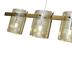 Подвесной светильник светодиодный с 5-ю цилиндрическими плафонами коньячного цвета из стекла и стали Andrea Сhandelier Сognac варинант исполнения - 2 | Loft Concept в Ульяновске