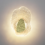 Бра с рельефным волнообразным стеклянным плафоном и вставкой из мрамора Liquid Stone варинант исполнения - 3 | Loft Concept в Ульяновске