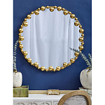 Зеркало круглое в фактурной золотистой раме из металла Mirror Golden Placer варинант исполнения - 3 | Loft Concept в Ульяновске