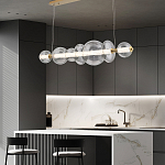 Подвесной светильник линейный с прозрачными стеклянными шарами разного диаметра Eurofase варинант исполнения - 16 | Loft Concept в Ульяновске