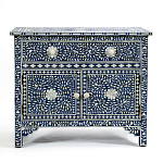 Комод инкрустация костью ORIENTAL Indian синий орнамент варинант исполнения - 1 | Loft Concept в Ульяновске
