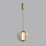 Подвесной светильник с круглым плафоном из искусственного алебастра в бронзовой оправе Marbella варинант исполнения - 4 | Loft Concept в Ульяновске