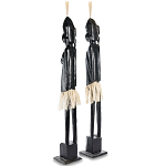 Комплект из 2-х деревянных статуэток Asmat Tall Statuettes Black варинант исполнения - 2 | Loft Concept в Ульяновске