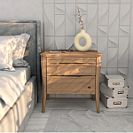 Тумба прикроватная из массива дуба с 2-мя ящиками Tasteful Furniture варинант исполнения - 2 | Loft Concept в Ульяновске