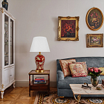 Настольная лампа бордовая с изображением птиц Slip Away варинант исполнения - 5 | Loft Concept в Ульяновске