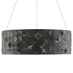 Люстра в форме цилиндра с чёрным фактурным абажуром Round Necklines варинант исполнения - 3 | Loft Concept в Ульяновске