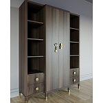 Большой шкаф с витриной Elsa Dreams Walnut варинант исполнения - 2 | Loft Concept в Ульяновске