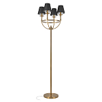 Торшер с металлическим основанием бронзового цвета с черными конусовидными абажурами Dignity варинант исполнения - 1 | Loft Concept в Ульяновске