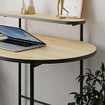 Стол письменный овальной формы с полкой LOUB WORKING TABLE BLACK OAK варинант исполнения - 6 | Loft Concept в Ульяновске