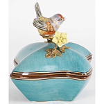 Фарфоровая шкатулка с птицей Eden Garden Blue варинант исполнения - 3 | Loft Concept в Ульяновске