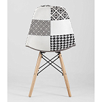 Пластиковый стул на ножках из массива бука Eames Черно-Белый Пэчворк варинант исполнения - 4 | Loft Concept в Ульяновске