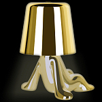 Настольная лампа фигурная золотого цвета с гладким абажуром Высота 17 см Sophia варинант исполнения - 7 | Loft Concept в Ульяновске