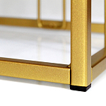 Пуф квадратный голубой велюр на золотом металлическом основании Celeste Blue варинант исполнения - 3 | Loft Concept в Ульяновске