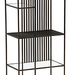 Стеллаж из металла и стекла Menzie Black Stripes Metal Rack варинант исполнения - 5 | Loft Concept в Ульяновске
