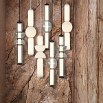 Подвесной светильник из дымчатого стекла цилиндрической формы с чёрным металлическим основанием Hiding secrets варинант исполнения - 8 | Loft Concept в Ульяновске