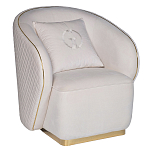 Кресло велюровое оттенка слоновой кости с простроченной спинкой Perfect Comfort варинант исполнения - 1 | Loft Concept в Ульяновске