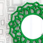 Зеркало круглое в ажурной зеленой раме Green Floral Pattern варинант исполнения - 1 | Loft Concept в Ульяновске