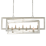 Люстра серебряная из пересекающихся прямоугольных элементов Intersecting Rectangles варинант исполнения - 2 | Loft Concept в Ульяновске