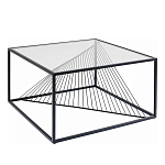 Журнальный стол черный с столешницей из прозрачного закаленного стекла Dynamics варинант исполнения - 1 | Loft Concept в Ульяновске