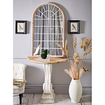 Зеркало-окно настенное в венецианском стиле с деревянной рамой бежевого цвета Venetian Smooth варинант исполнения - 4 | Loft Concept в Ульяновске