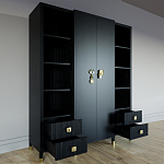 Большой шкаф с витриной Elsa Dreams Black варинант исполнения - 2 | Loft Concept в Ульяновске