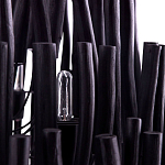 Люстра черная с несколькими ярусами деревянных палочек Bright Wooden Chandelier варинант исполнения - 10 | Loft Concept в Ульяновске