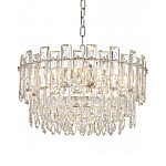 Круглая люстра с хрустальными подвесками на серебряном каркасе Gorgeous Crystal Light варинант исполнения - 9 | Loft Concept в Ульяновске