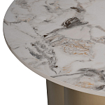 Стол журнальный круглый керамогранит белый Keramos варинант исполнения - 3 | Loft Concept в Ульяновске