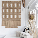 Панно на стену плетеное Макраме бежевый цвет  варинант исполнения - 5 | Loft Concept в Ульяновске