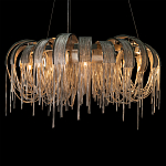 Люстра круглая подвесная с металлическими дугами и длинными цепочками 80 см Atlantis Chain варинант исполнения - 6 | Loft Concept в Ульяновске