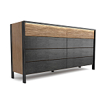 Комод 8 ящиков с подсветкой на рельефном фасаде Warm Industrial варинант исполнения - 7 | Loft Concept в Ульяновске