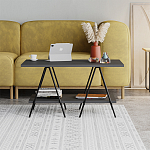 Стол журнальный с прямоугольной столешницей и полкой цвета антрацит ESSEL ANTHRACITE варинант исполнения - 1 | Loft Concept в Ульяновске