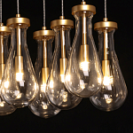 Люстра с 9-ю прозрачными стеклянными плафонами в форме капли Lucid Rain  варинант исполнения - 5 | Loft Concept в Ульяновске