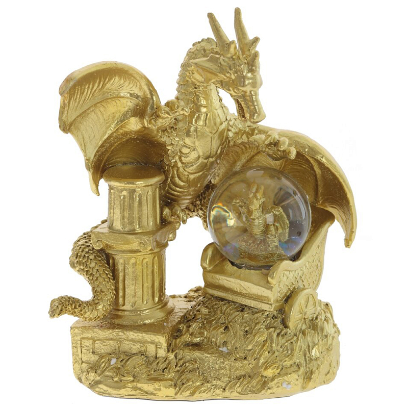 Декоративная статуэтка Дракон и стеклянный шар Dragon and Glass Ball Gold Золотой Прозрачное Стекло Декоративная статуэтка Дракон и стеклянный шар Dragon and Glass Ball Gold Золотой Прозрачное Стекло в Ульяновске | Loft Concept
